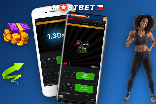 Aviator Mostbet – herní obrazovka s tlačítkem cash out a sázkou v CZK