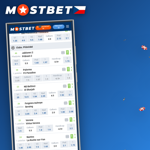 Mostbet uvítací bonus 125 % a 250 free spinů na tmavě modrém pozadí