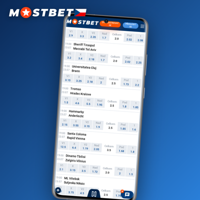 Živé sázení a streaming zápasů přímo v Mostbet mobile aplikaci